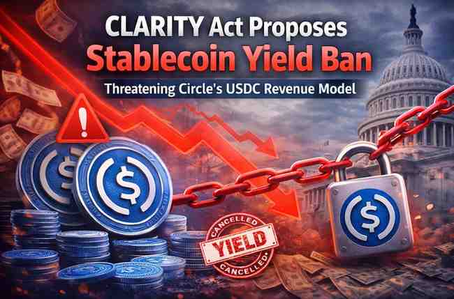 CLARITY Act Targets Stablecoin Yields, Threatening Circle’s USDC Revenue Model